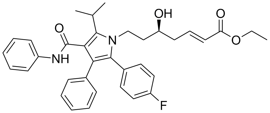 Atorvastatin Dehydro Ethyl Ester Structure