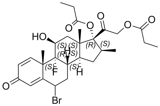 Betamethasone Dipropionate EP Impurity H (6-Bromobetamethasone Dipropionate) Structure