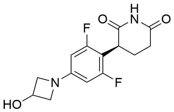 (S)-3-(2,6-difluoro-4-(3-hydroxyazetidin-1-yl)phenyl)piperidine-2,6-dione Structure