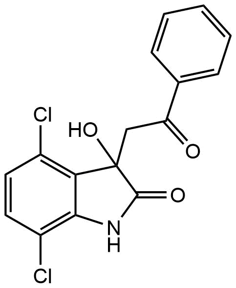 4,7-Dichloro-3-Hydroxy-3-(2-Oxo-2-Phenylethyl)Indolin-2-One Structure