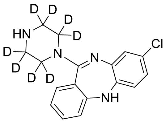 N-Desmethyl Clozapine-d8 Structure
