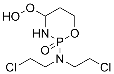 2-(Bis(2-Chloroethyl)Amino)-4-Hydroperoxy-1,3,2-Oxazaphosphinane 2-Oxide Structure