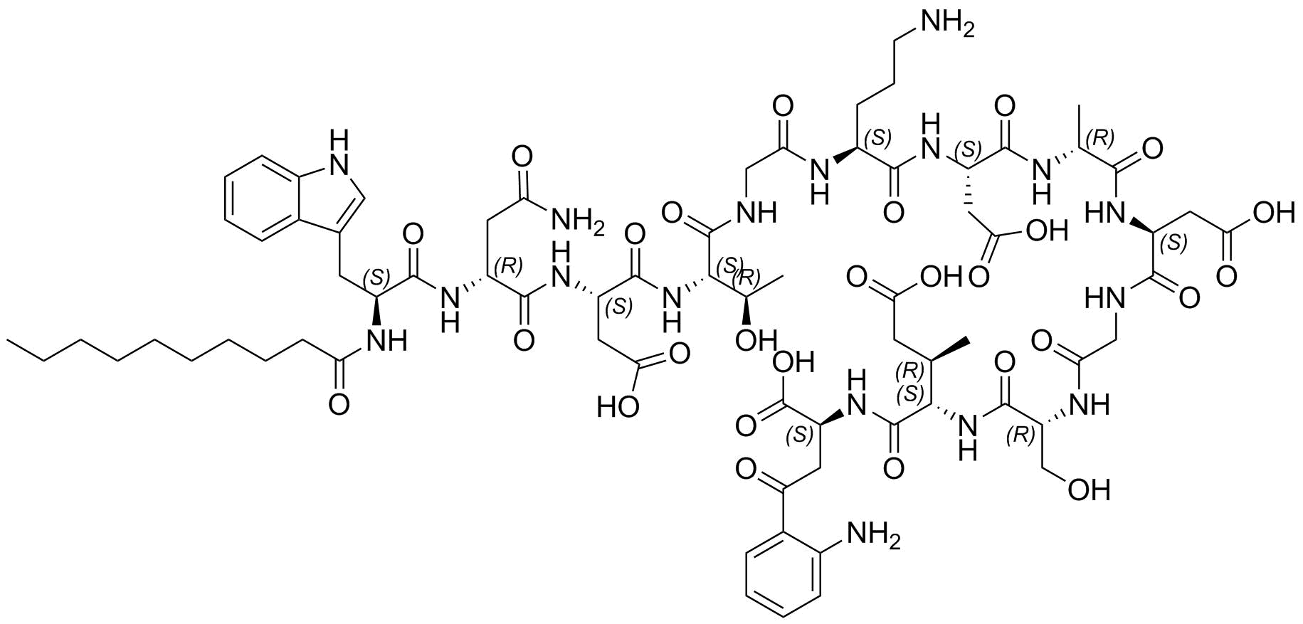 Daptomycin Impurity E Structure
