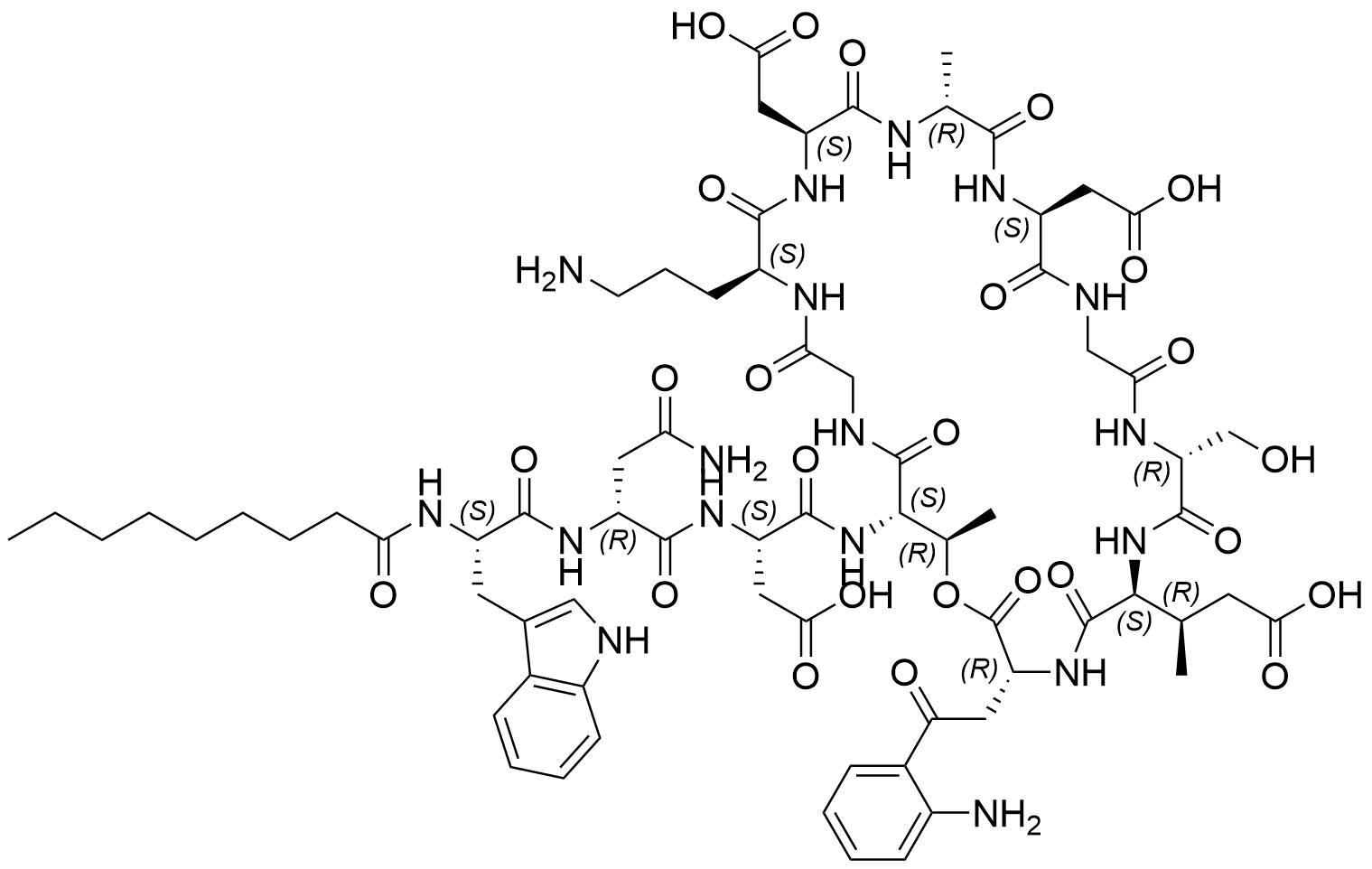 Daptomycin Impurity 34 Structure