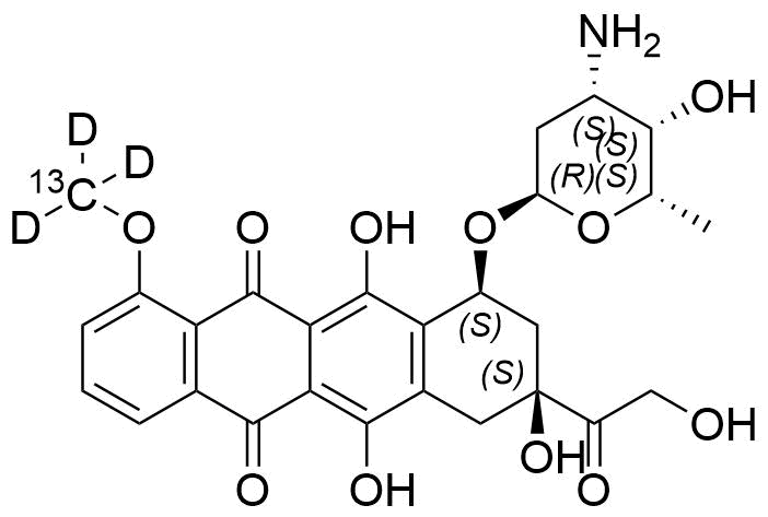 Daunorubicin EP Impurity D-13CD3 Structure