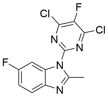 1-(4,6-Dichloro-5-Fluoropyrimidin-2-Yl)-6-Fluoro-2-Methyl-1H-Benzo[D]Imidazole Structure