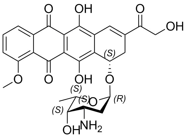 Epirubicin Impurity 14(9,10-Anhydro Doxorubicin) Structure