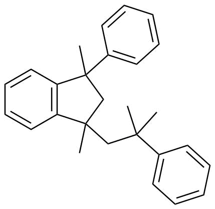 1-(2-Methyl-2-phenylpropyl)-1,3-dimethyl-3-phenyl indan Structure