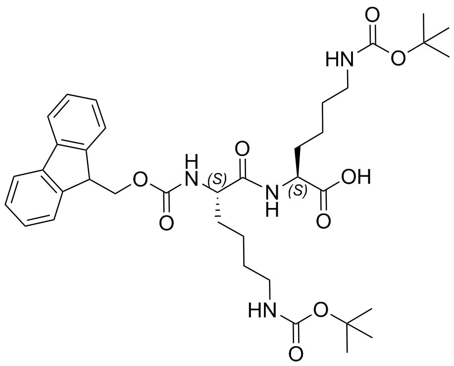 Fmoc-Lys(Boc)-Lys(Boc)-OH Structure